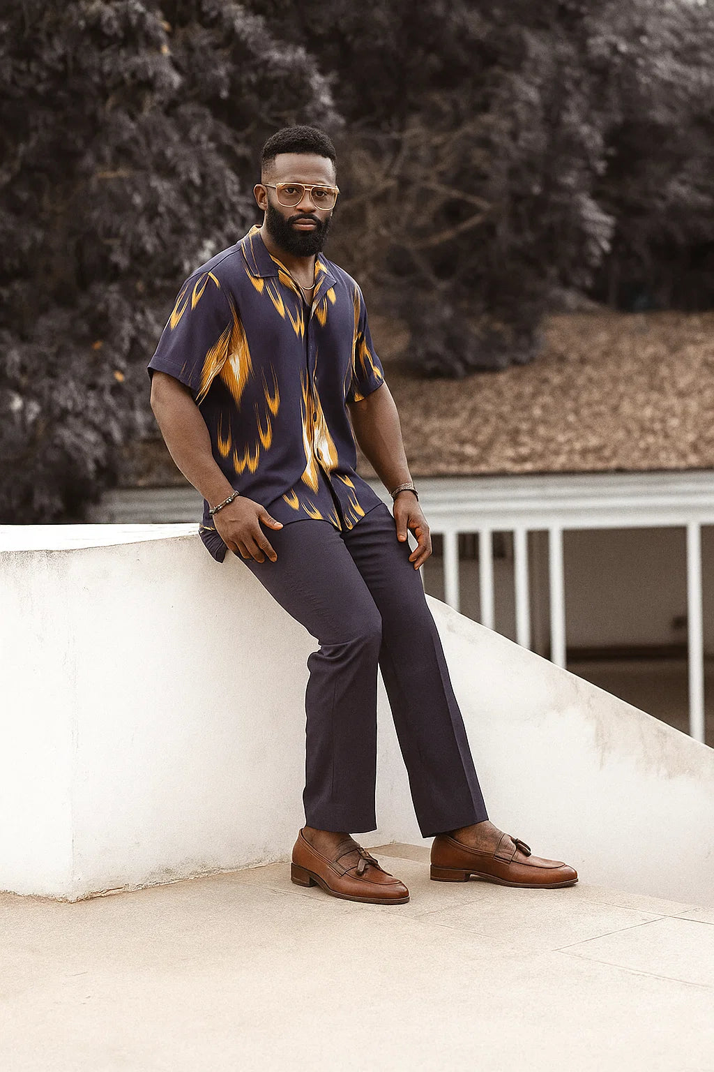 Modern African print dress shirt  1-18